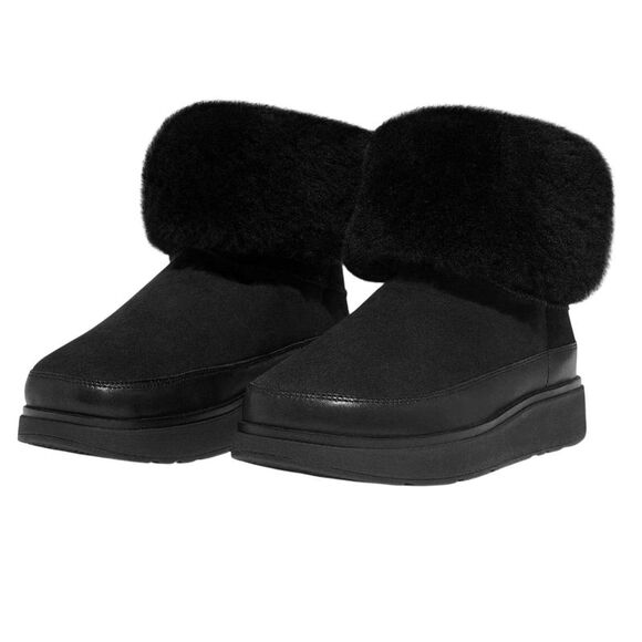 Fit Flop Womens/Ladies Gen-FF Doubleface Leather Shearling Ankle Boots / Black